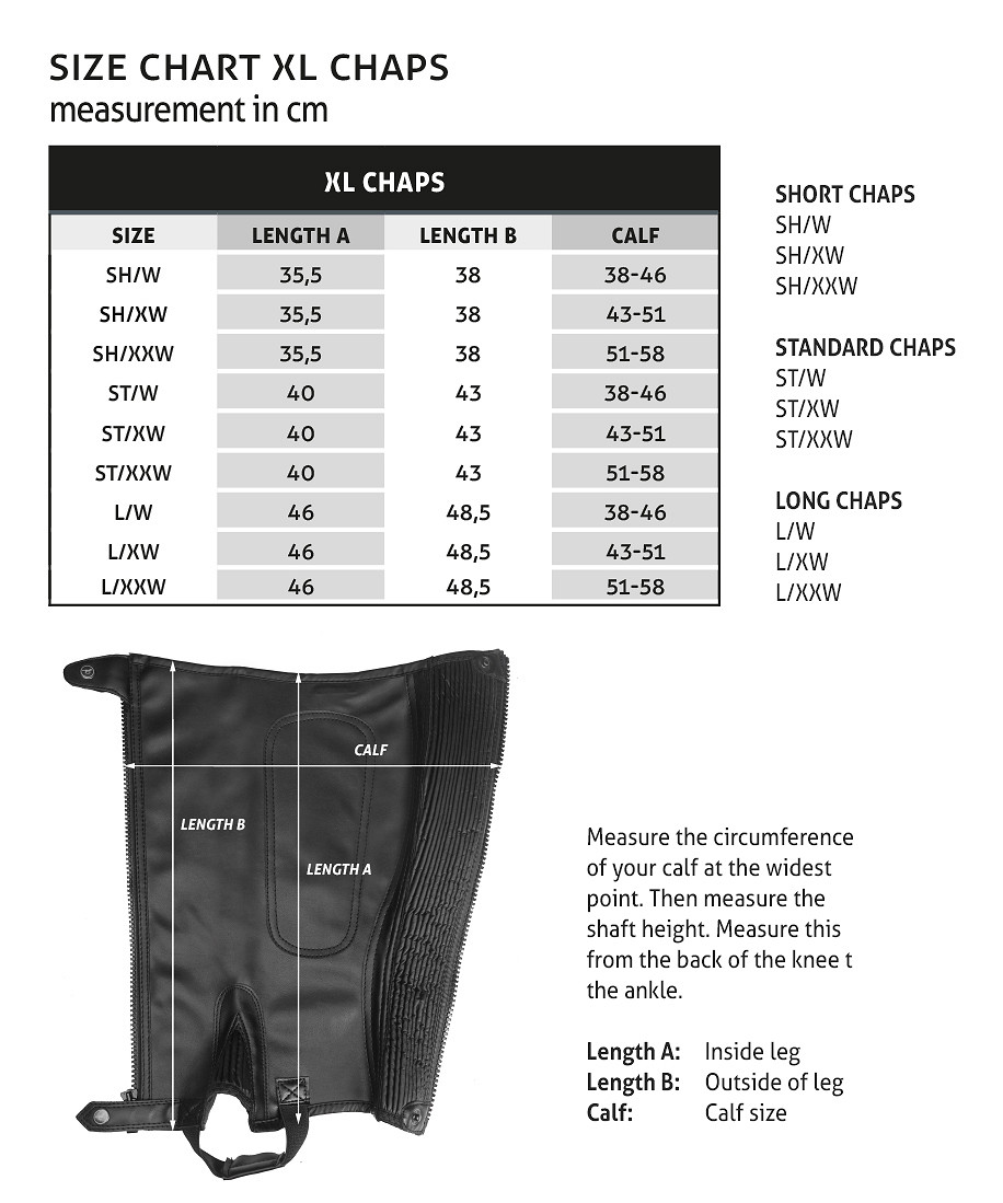 Chaps Big And Size Chart